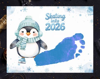 New Year Footprint Craft, 2026 New Years handprint footprint art