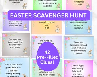 Editable Easter Scavenger Hunt: Rhyming Clues for Kids (Digital Download)