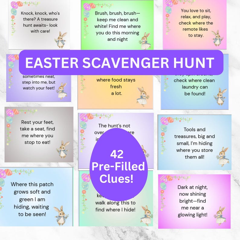 Editable Easter Scavenger Hunt: Rhyming Clues for Kids (digital ...