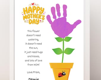 Mother's Day Handprint Art: Kids School Craft (Digital Download)