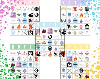 Jeu de bingo-test KOTLC | Le gardien des cités perdues de Shannon Messenger, 20 cartes (téléchargement numérique)