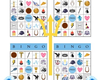 PJO Bingo inspiré par Percy Jackson et les Olympiens par Rick Riordan | 25 cartes de bingo pour les fans de Percy Jackson et de la mythologie grecque