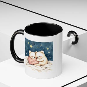 Cozy Night Bears Mug - Anniversary Gift, Valentine&#39;s Day, Cuddle Under the Stars, Love Mug Valentines Day