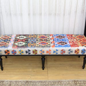 Hallway Bench, Upholstered Bench, Bohemian Design Bench, Living Room Bench, End Of Bed Bench, Entry Bench, Dining Room Bench, Shoe Bench