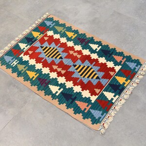 Decorative Kilim Rug, Tribal Pattern Rug, Housewarming Gift, Accent Rug, Kilim Rug, Handmade Kilim, Wool Flatweave, Afghan Kilim Rug, Kilim