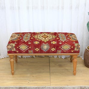 Stylish Soft Pouf Footstool and Upholstered Bench, Cozy Living Room Seating, Decorative Accent Furniture, Bedroom or Entryway Ottoman Design