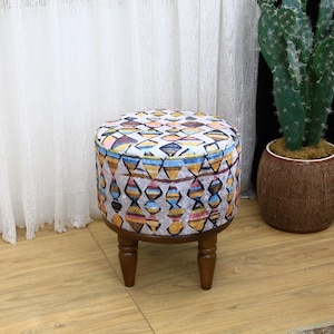 Kilim footstool, Kilim pouf, Ottoman seating, Ethnic home decor, Boho chic ottoman, Kilim footrest, Make up chair, Footrest stool,