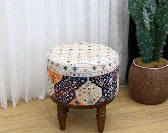 Pouf Stool, Handmade Furniture, Ottoman Bench, Minimalist Stool, Round Stool, Sofa Side Table, Coffee Table, Upholstered Bench Ottaman bench