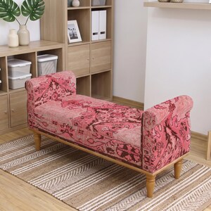 wooden bench, lobby bench, boho bench, hall tree bench, compact bench, indoor bench, bedside bench, room decor, handmade bench