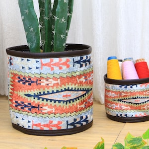 snack basket, kitchen organizer, plant pot cover, handmade basket, rug basket, kilim basket, entry organizer, newpaper basket, boho decor