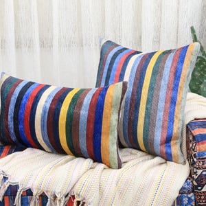 designer pillows, ottoman pillows, navy blue pillow, turkish rug pillow, eco friendly pillow, throw pillow cover, lumbar pillow