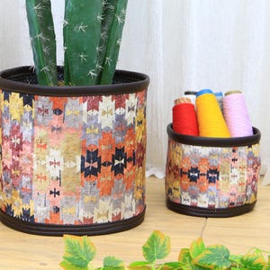 bohemian basket  plant holder basket, planter bag, , cabinet organizer, handmade planter, flower pots, veggie basket, planter cover