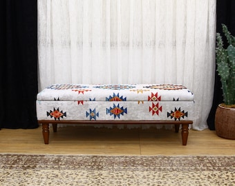 Otomana con almacenaje para entrada, banco de sala, banco tapizado con almacenaje, mesa de centro, banco organizador, banco para guardar zapatos, decoración del hogar