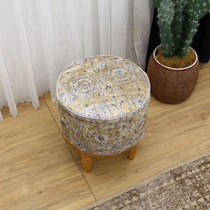 Ottoman Bench, Kilim Pouf Chair, Boho Chic Footstool, Kilim Accent Hallway Furniture, Home Decor Bench, Upholstered Footstool, Piano Bench