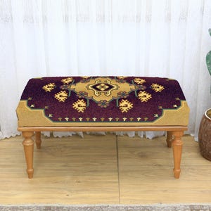 Elegant Style Multicolor Bench and Upholstered Kitchen Chair, Vibrant Accent Seating, Boho Style Furniture for Dining Room or Entryway Seat