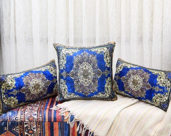 bohemian pillow, rug pillow cover, lumbar pillow, oriental pillow, couch cushion, accent pillow, bedding pillow, retro pillow cover,