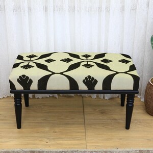 Colorful Abstract Futuristic Pattern Rectangular Bench with Comfortable Seat for Modern Living Room Bedroom or Entryway Decoration, Bench