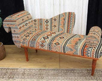 Gestoffeerde bank, chaise longue, relaxbank, leesbank, handgemaakte bank, slaapbank, slaapkamerbank, loungebank, kapbank