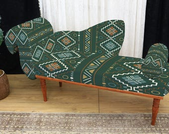 Green Design Sofa, Chaise Lounge Sofa, Single Sofa, Lounger Sofa, Living Room Sofa, Wood Work Sofa, Made To Order, Upholstered Loveseat