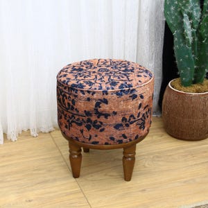 Boho Bench, Upholstered Ottoman Bench, Pouf Chair For Hallway, Dressing Bench, Accent Chair, Stylish Footstool & Round Pouf, Make-up Pouf