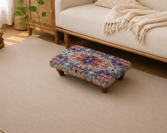 Sgabello Kilim, sgabello da toeletta, sgabello imbottito, sgabello intrecciato, sgabello basso, sgabello a sella, poggiapiedi, sgabello da esposizione, pouf ottomano,