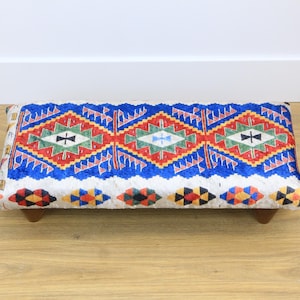 Ottoman Footstool, Handcrafted Ottoman, Cozy Wooden Foot Rest, Stylish Home Decor, Low Stool, Bed Step Stool, Unique Accent Furniture Stool