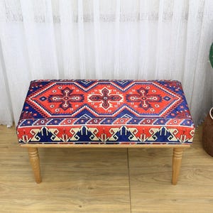 Storage Bench, Ottoman Bench, Turkish Rug Bench, Hallway Organizer, Entryway Organizer, Bedroom Storage, Sitting Bench, Boho Bench