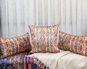 bohemian pillow rug pillow cover, lumbar pillow, oriental pillow, couch cushion accent pillow, bedding pillow, pillow cover, bench piilow