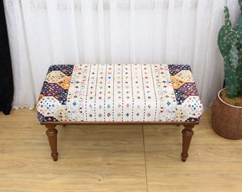 Storage Bench, Ottoman Bench, Turkish Rug Bench, Hallway Organizer, Entryway Organizer, Bedroom Storage, Sitting Bench, Boho Bench