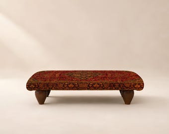 Footstool pouf, Under desk stool, Upholstered bench, Bedroom bench, Bed step stool, Coffee tray with legs, Durable furniture, Floor pouf,