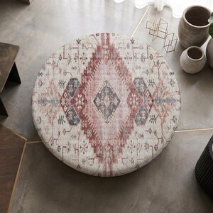 Patchwork Print Ottoman Bench, Upholstered Pouffe, Farmhouse Decor, First Home Gift zdjęcie 10