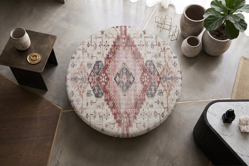 Patchwork Print Ottoman Bench, Upholstered Pouffe, Farmhouse Decor, First Home Gift zdjęcie 10