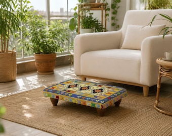 Kilim Rug Bench, Ottoman Upholstered Bench, Handmade Furniture, Footstool Bench, Aztec Bench, Farmhouse Decor, Entry Bench kilim rug bench