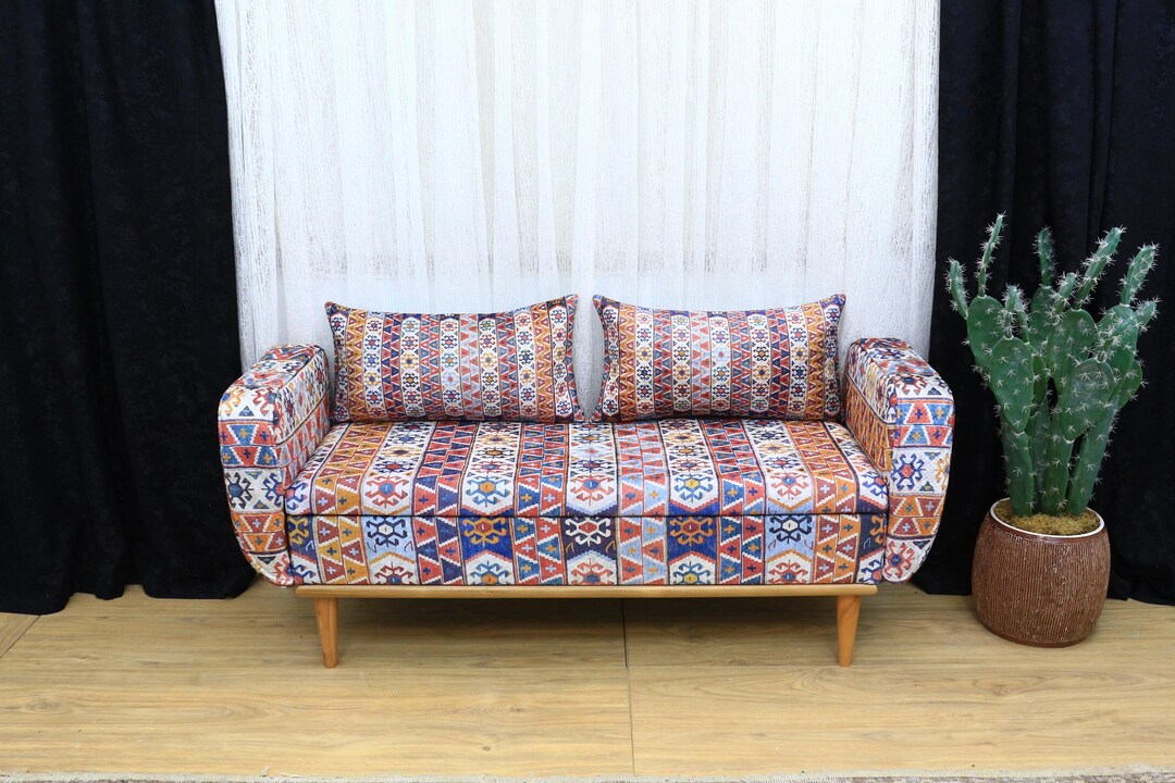 Upholstered Lounging Bench for Living Room, Modern Seating, Ottoman ...