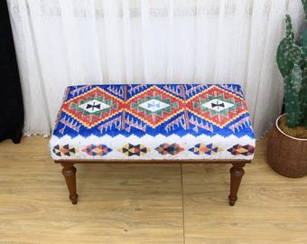 Ottomansk bänk, matbordssits, pianobänk, sovrumssits, handgjorda möbler, bohemisk inredning, turkisk mattbänk, fotpall för entrén,