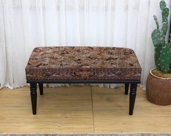 Upholstered Retro Bench, Upholstered Bedroom Bench, Covered Mudroom Seating, Sofa Ottoman Bench, Accent Home Furniture, Multi-Purpose Stool