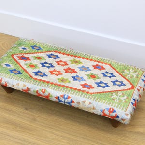 Step stool for bed, Lightweight stool, Sofa tray, Pouf with legs, Ottoman stool, Floor chair, Padded stool, Footstool pouf, Boho stool,