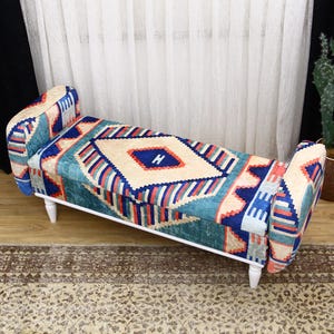 Storage Ottoman, Entry Shoe Bench, Bedroom Bench, Flip Top Storage, Kilim Bench with Arms, Storage Chest, Dressing bench, Reading Book bench
