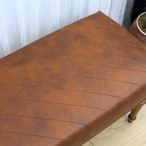 Leather ottoman bench, Chesterfield bench, Sofa bench, End of bed bench, Pub bench, Accent bench, Coffee table bench, Shoe bench, Vt Brown
