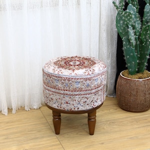 Make Up Chair, Southwestern Stool, Handmade Stool, Footstool Ottoman Hallway Bench, Tripod Stool, Upholstered Pouf, Floor Chai ottoman bench