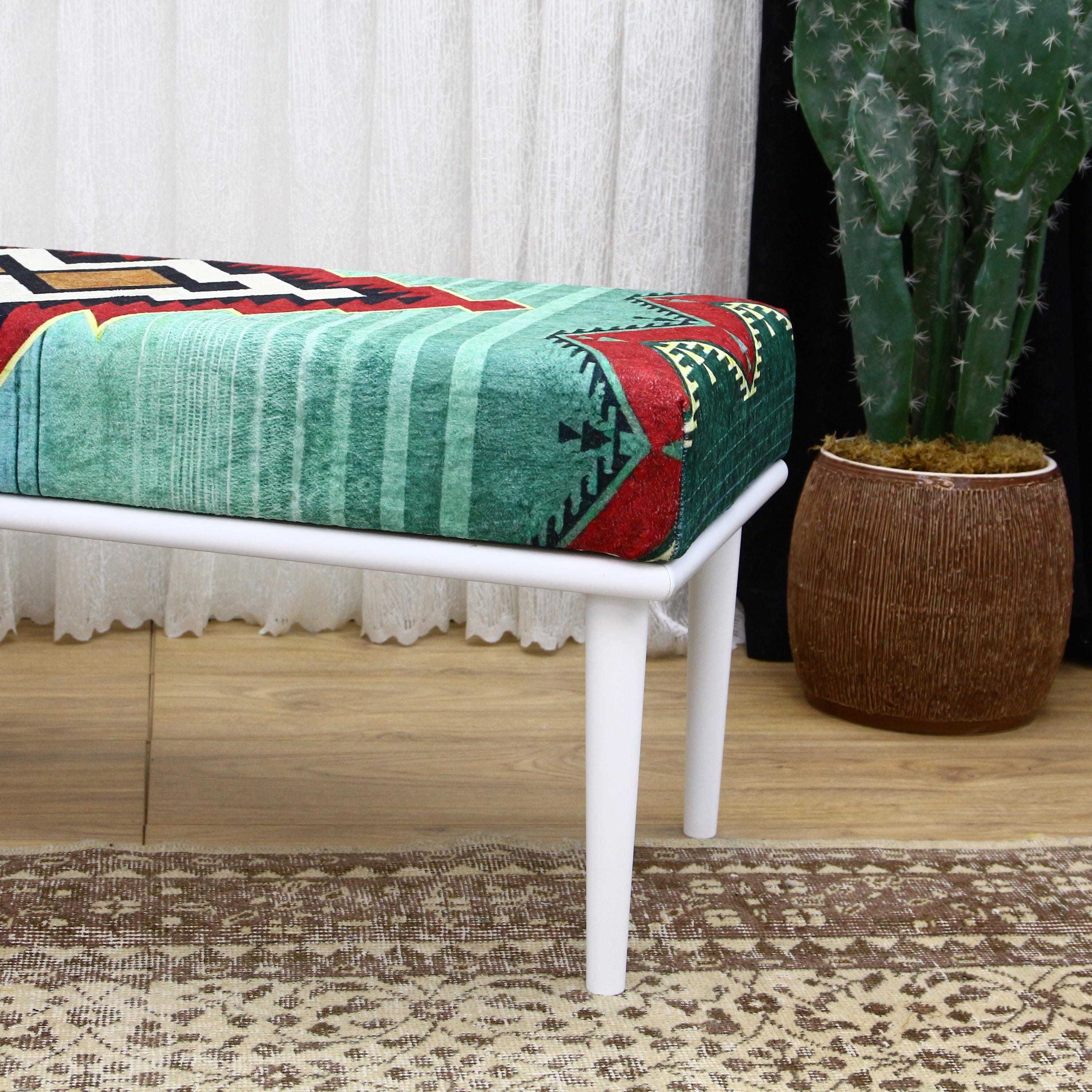 Aztec Piano Bench, Footstool Bench, Upholstered Bench, Vanity Chair ...