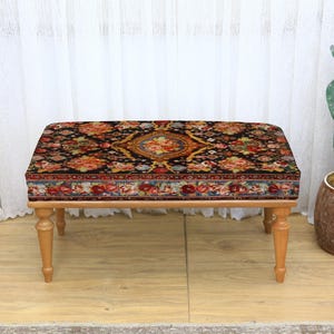 Vintage Piano Bench, Upholstered Wooden Bench, Entryway Hallway Seating, Multi-Purpose Ottoman, Elegant Home Furniture, Piano Bench, Stool