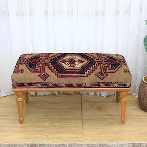 Upholstered Ottoman Soft Bench for Bedroom or Living Room, Stylish Cozy Seat, Decorative Entryway Furniture, Plush Accent Stool,Home Seating