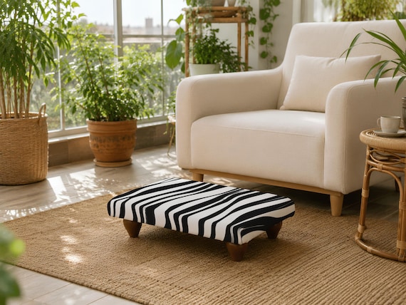 Fußhocker Pouf, Schreibtischhocker, Polsterbank, Schlafzimmerbank, Bett Hocker, Kaffeetablett mit Beinen, Robuste Möbel, Bodenhocker,