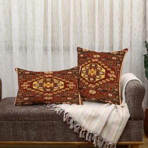 Large Kilim Pillow, Berber Rug Upholstered Cushion, Decorative Floor Pillow, Rustic Home Decor, Unique Gift, Sofa Decor