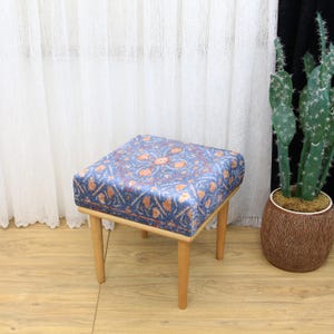 Footstool Ottoman, Red Pouf Stool, Short Stool, Footrest Bench, Home Decor Furniture, Coffee Table, Upholstered Bench, Square Footstool