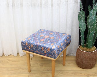 Footstool Ottoman, Red Pouf Stool, Short Stool, Footrest Bench, Home Decor Furniture, Coffee Table, Upholstered Bench, Square Footstool