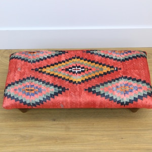 Bed step stool, Bohemian stool, Display stool, Upholstered stool, Bench with cushion, Porch stool, Kitchen stool, Footstool bench,