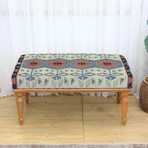 Yellow Bench with Red Polka Dots in Pop-Art Style, Vibrant Upholstered Seat for Fun and Bold Living Room or Playroom Decor, Modern Bench