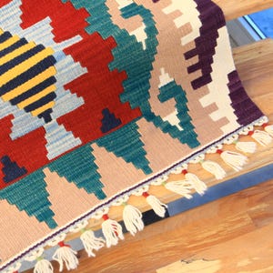 TURKISH RUG, kilim rug, vintage rug, oushak rug, area rug, bohemian rug, boho decor, home decor, woven rug, carpet, 2.6 x 3.7 ft Small kilim